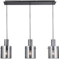 Gebraucht] Brilliant Hängelampe Riffelini Länge 98 Cm Rauchgrau Schwarz Hängeleuchte Lampe B-Ware von Brilliant