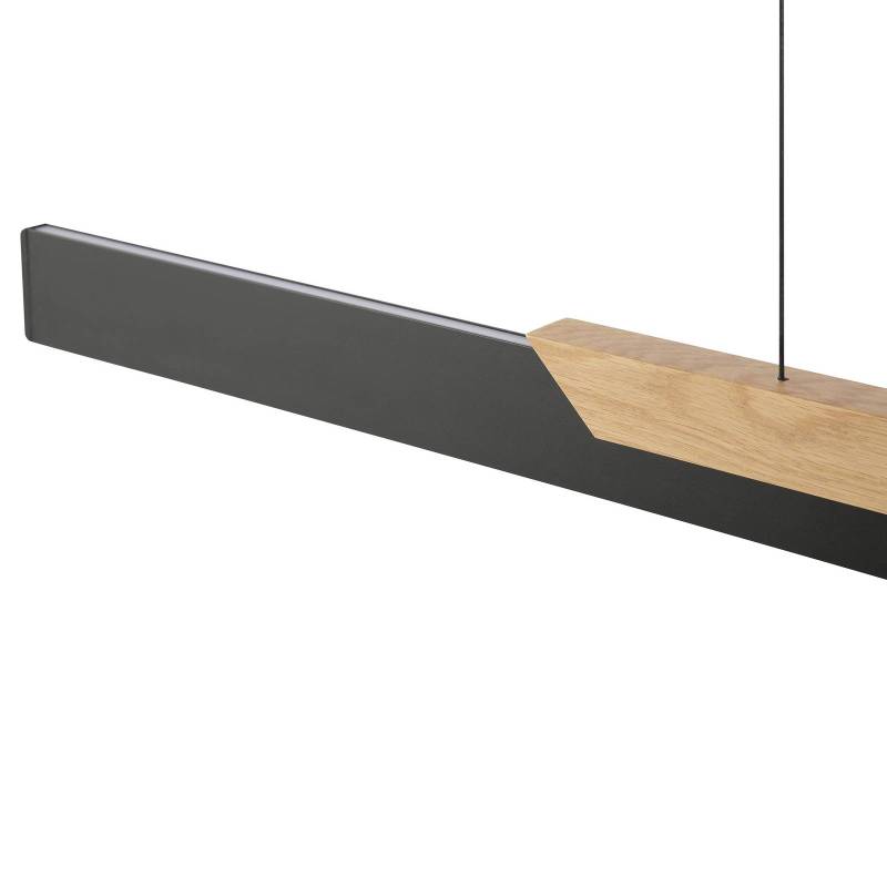 LED-Hängelampe Arcus, schwarz/braun Länge 121 cm Metall/Holz LED-Hängelampe Arcus, schwarz/braun Länge 121 cm Metall/Holz von Brilliant
