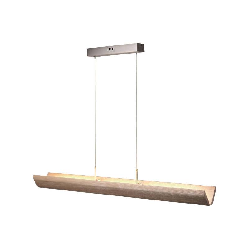 LED-Hängelampe Monterra, Länge 132 cm, braun, Holz von Brilliant