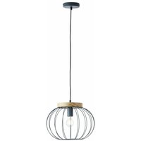 Lampe, Sorana Pendelleuchte 1flg türkis, Metall/Holz, 1x A60, E27, 40W,Normallampen (nicht enthalten) - Brilliant von Brilliant