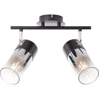 Lampe Alia Spotbalken 2-flammig schwarz/rauchglas Holz/Metall schwarz 2x A60, E27, 40 w - schwarz - Brilliant von Brilliant