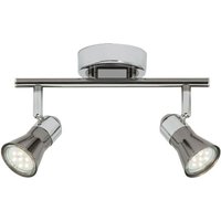 Lampe Jupp led Spotrohr 2flg chrom/schwarz 2x LED-PAR51, GU10, 3W LED-Reflektorlampen inklusive, (250lm, 3000K) Köpfe schwenkbar - Brilliant von Brilliant