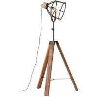 Lampe Matrix Wood Standleuchte dreibeinig schwarz stahl 1x G95, E27, 60W, geeignet für Normallampen (nicht enthalten) In der Höhe einstellbar von Brilliant