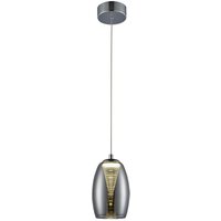 Brilliant - Lampe Metropolis led Pendelleuchte 1flg chrom/rauchglas 1x 5W led integriert cob, 500lm, 3000K In der Höhe einstellbar / Kabel kürzbar von Brilliant