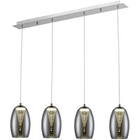 Lampe Metropolis led Pendelleuchte 4flg chrom/rauchglas easyDim 4x 5W led integriert cob, 500lm, 3000K In der Höhe einstellbar / Kabel kürzbar von Brilliant