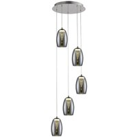 Lampe Metropolis led Pendelleuchte 5flg chrom/rauchglas easyDim 5x 5W led integriert cob, 500lm, 3000K In der Höhe einstellbar / Kabel kürzbar Lampe Metropolis led Pendelleuchte 5flg chrom/rauchglas easyDim 5x 5W led integriert cob, 500lm, 3000K In der Höhe einstellbar / Kabel kürzbar von Brilliant
