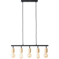 Lampe Tiffany Balkenpendel 5flg schwarz matt/natur Metall/Kunststoff braun 5x A60, E27, 28 w - braun - Brilliant von Brilliant