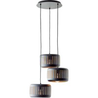 Lampe Tyas Pendelleuchte 3flg Rondell schwarz/gold Metall/Bambus schwarz 3x A60, E27, 60 w - Brilliant Lampe Tyas Pendelleuchte 3flg Rondell schwarz/gold Metall/Bambus schwarz 3x A60, E27, 60 w - Brilliant von Brilliant