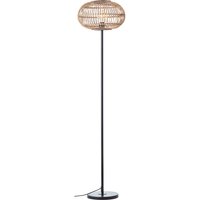 Lampe Woodball Standleuchte 1flg schwarz matt/bambus Metall/Bambus braun 1x A60, E27, 60 w - braun - Brilliant von Brilliant