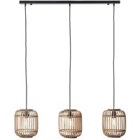 Lampe Woodrow Pendelleuchte 3flg hellbraun 3x A60, E27, 60W, geeignet für Normallampen (nicht enthalten) Kabel kürzbar - Brilliant von Brilliant