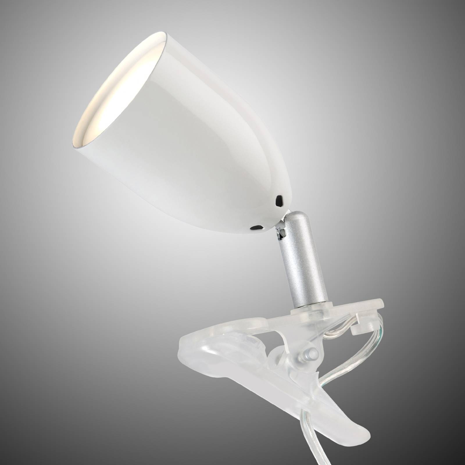Moderne LED Klemmleuchte LEO in Weiß von Brilliant