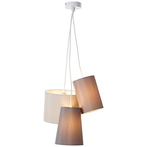 BRILLIANT Lampe Trial Pendelleuchte 3flg grau | 3x A60, E27, geeignet für Normallampen (nicht enthalten) | In der Höhe einstellbar/Kabel kürzbar von Brilliant