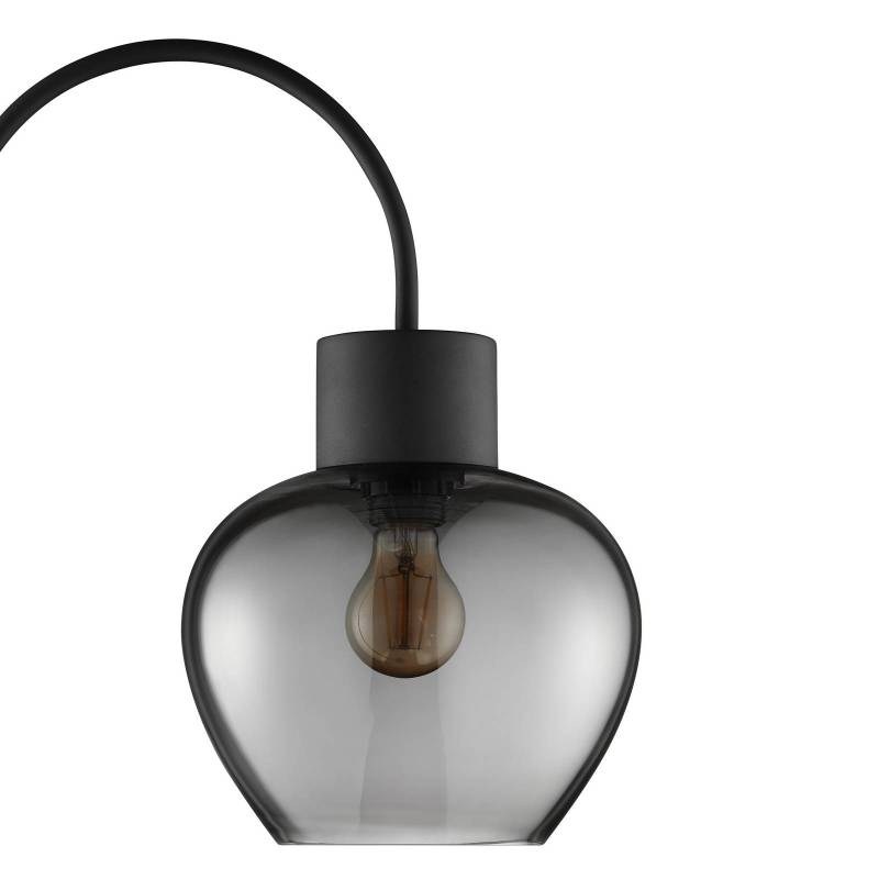 Stehlampe Ligari, schwarz/rauchgrau, Höhe 164 cm Metall/Glas von Brilliant