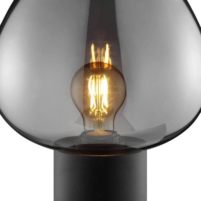 Tischlampe Ligari, schwarz/rauchgrau, Höhe 28 cm Metall/Glas Tischlampe Ligari, schwarz/rauchgrau, Höhe 28 cm Metall/Glas von Brilliant