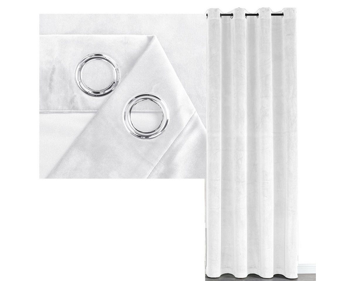 Brilliant Vorhang SAMT Vorhang 140x245 Weiß, Ösen (1 St), verdunkelnd, Polyester, Lichtreflexe von Brilliant