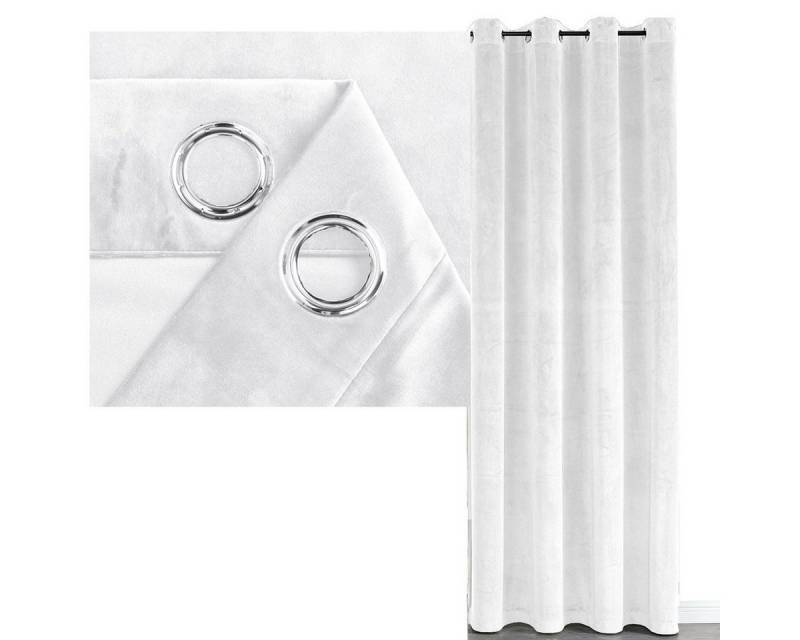 Brilliant Vorhang SAMT Vorhang 140x245 Weiß, Ösen (1 St), verdunkelnd, Polyester, Lichtreflexe von Brilliant