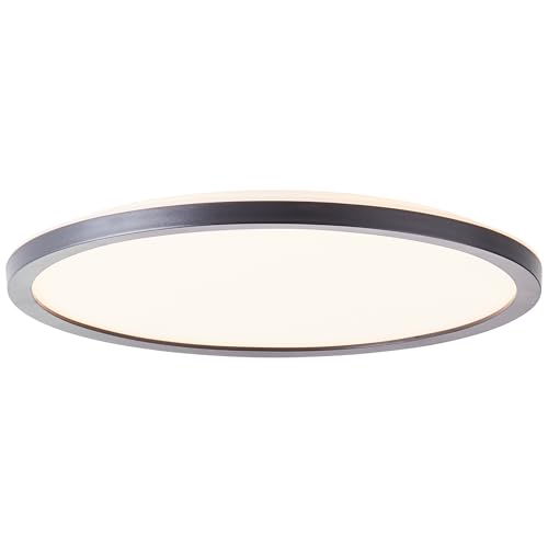dimmbares LED Panel - Deckenaufbau-Paneel mit Memoryfunktion - 29 cm Durchmesser - CCT Lichtfarbe: 3000K bis 6500K einstellbar über Fernbedienung - max. 2500lm - aus Kunststoff in Schwarz/Weiß von Brilliant