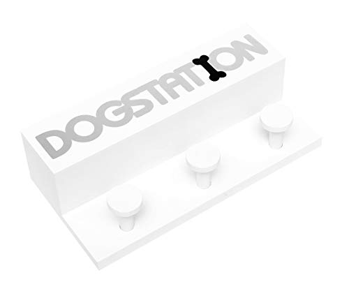 Brillibrum B-Ware Design Dogstation in weiß Hundegarderoben aus Holz Wandhaken Aufhänger für Hundeleinen Leinenhalter Aufbewahrung für Hunde Accessoires (B-Ware) von Brillibrum