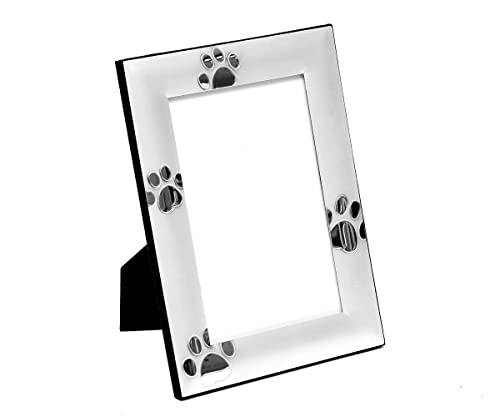 Brillibrum B-Ware Hunde Bilderrahmen Fotorahmen Pfotenabdrücke Haustierrahmen Katzen Tapsen Andenken Fotorahmen Pfotenabdrücke Format 10x15cm Rahmen mit Pfoten Grabstein Gedenken Altar von Brillibrum