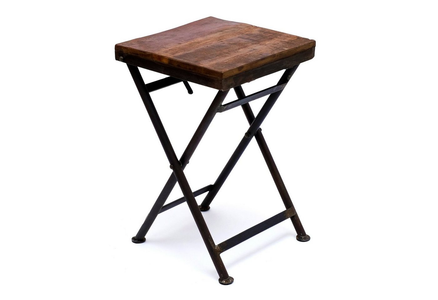 Brillibrum Beistelltisch Beistelltisch Echtholz Klapptisch Holzhocker mit Metallgestell Brillibrum Beistelltisch Beistelltisch Echtholz Klapptisch Holzhocker mit Metallgestell von Brillibrum