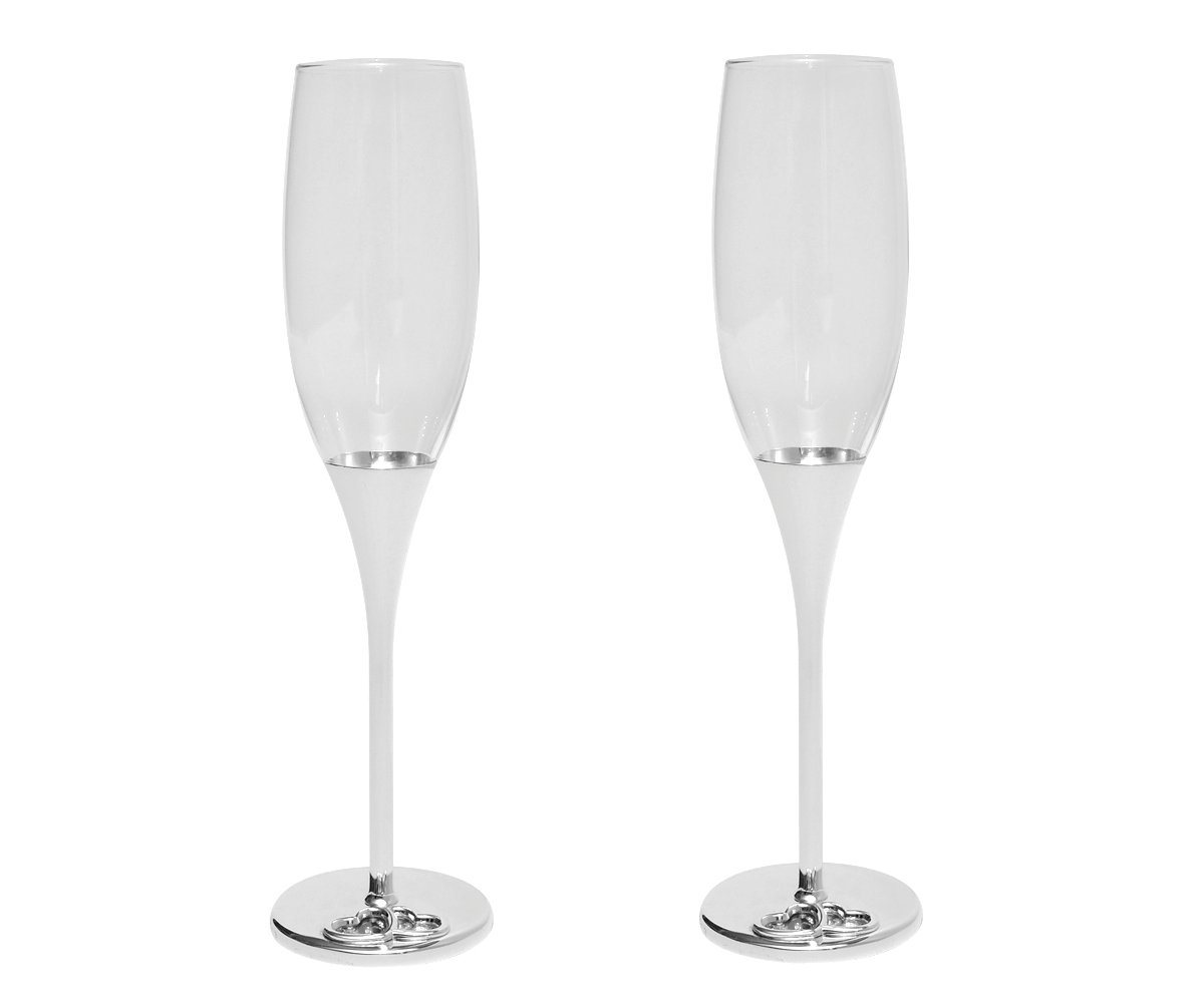 Brillibrum Champagnerglas Sekt Gläser Set Champagnergläser mit Herz Kristiall Diamant-besetzt Herzförmig Liebespaar Hochzeit 2er Set Sektflöten Glitzersteinen & Herz-Motiv von Brillibrum