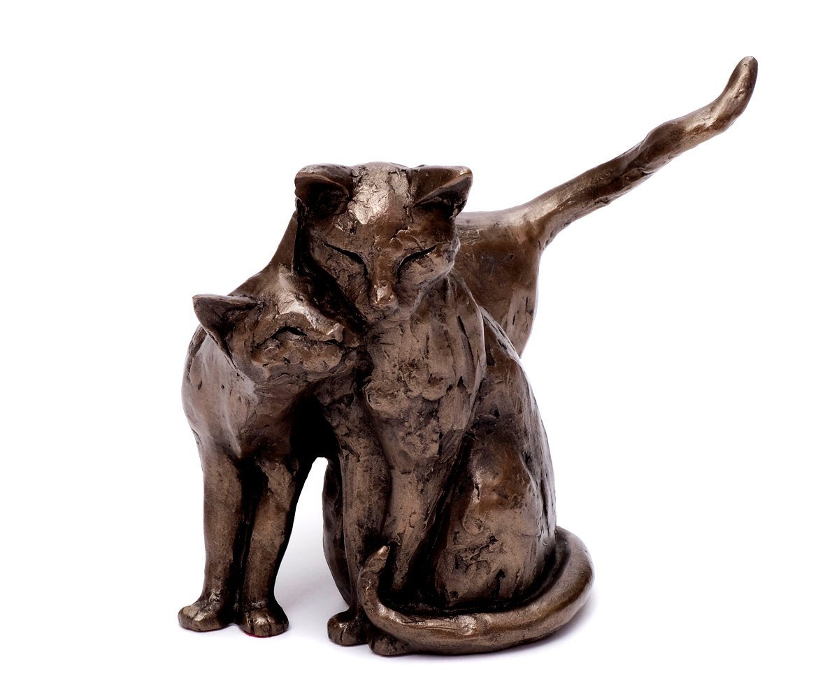 Brillibrum Dekofigur Design Resinfigur Katzen Kunstharz Bronzepulver Kätzchen Katzenpaar von Brillibrum