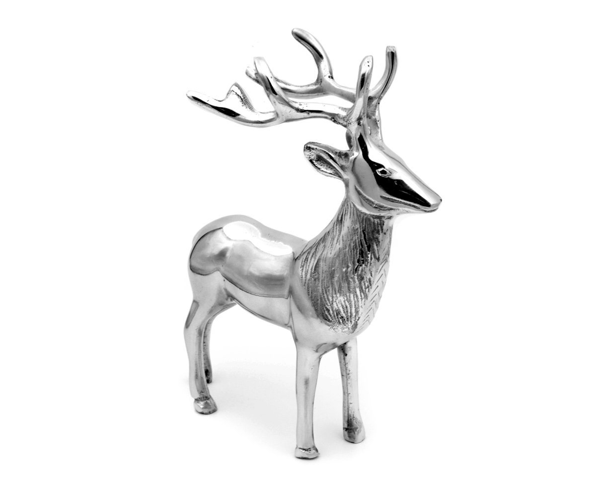 Brillibrum Dekofigur Hirsch Figur Rentier Metall Silber Weihnachtsdekoration Reh Wild von Brillibrum