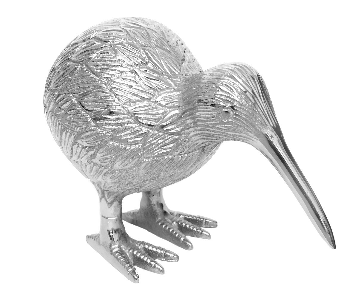 Brillibrum Dekofigur Kiwi Vogel Tier Deko Figur Laufvogel Tierfigur versilbert Neuseeland Glücksbringer Lila Gold Silber Schwarz Metall Dekoration Handarbeit von Brillibrum