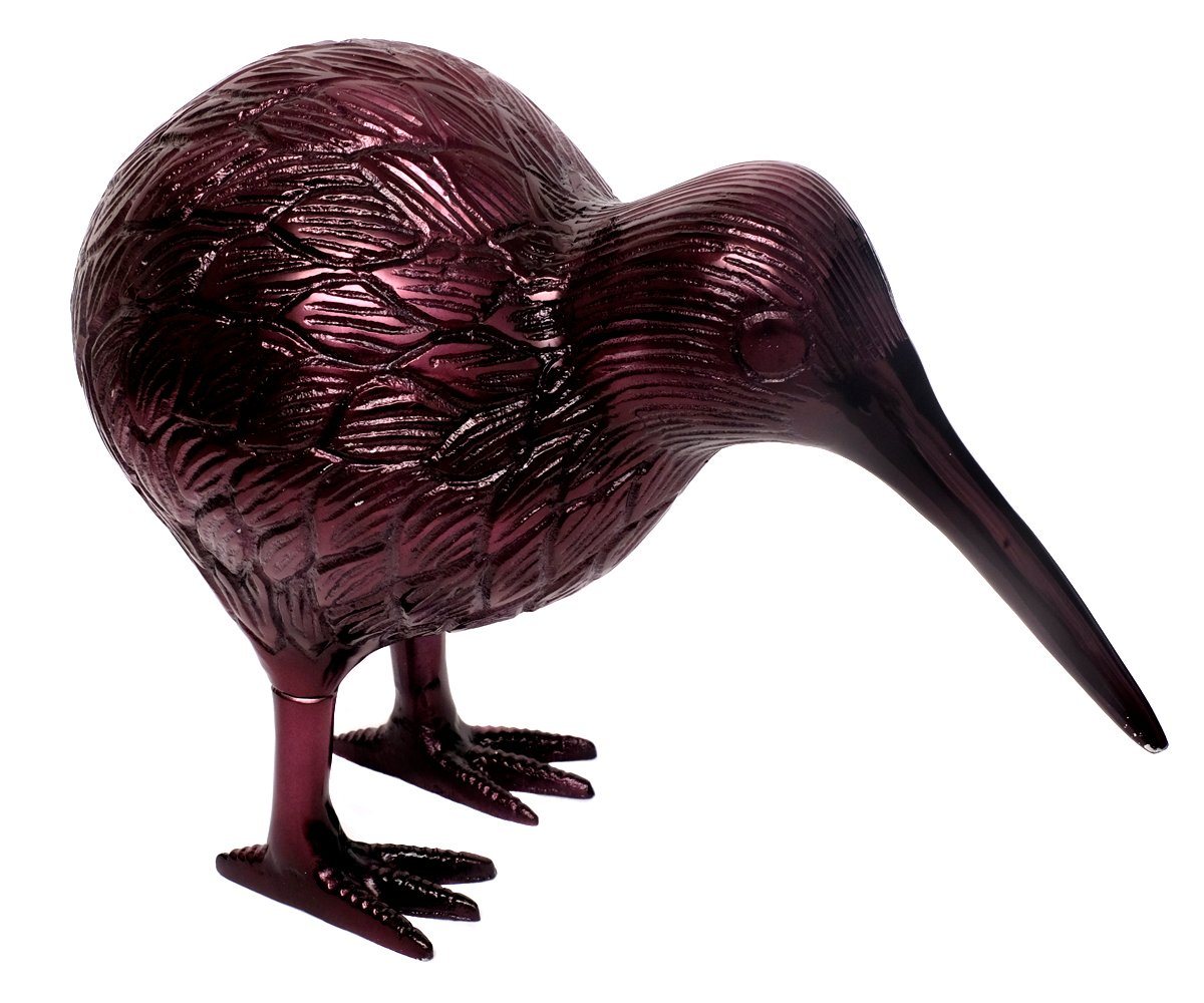 Brillibrum Dekofigur Kiwi Vogel Tier Deko Figur Laufvogel Tierfigur versilbert Neuseeland Glücksbringer Lila Gold Silber Schwarz Metall Dekoration Handarbeit von Brillibrum