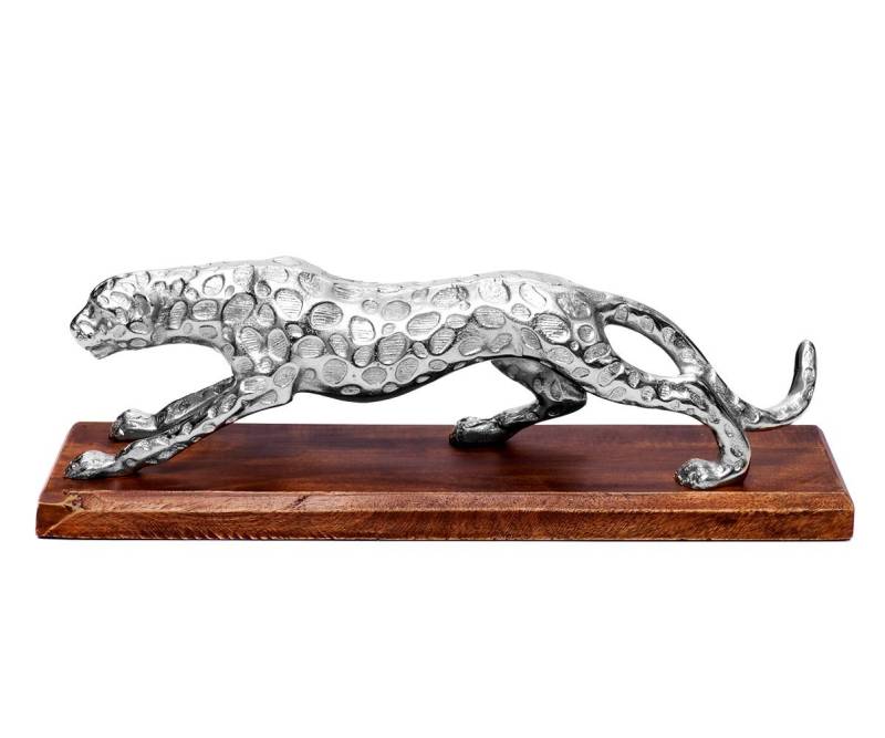 Brillibrum Dekofigur Panther Figur Metall Skulptur Leopard Deko Figur Panther Silber von Brillibrum