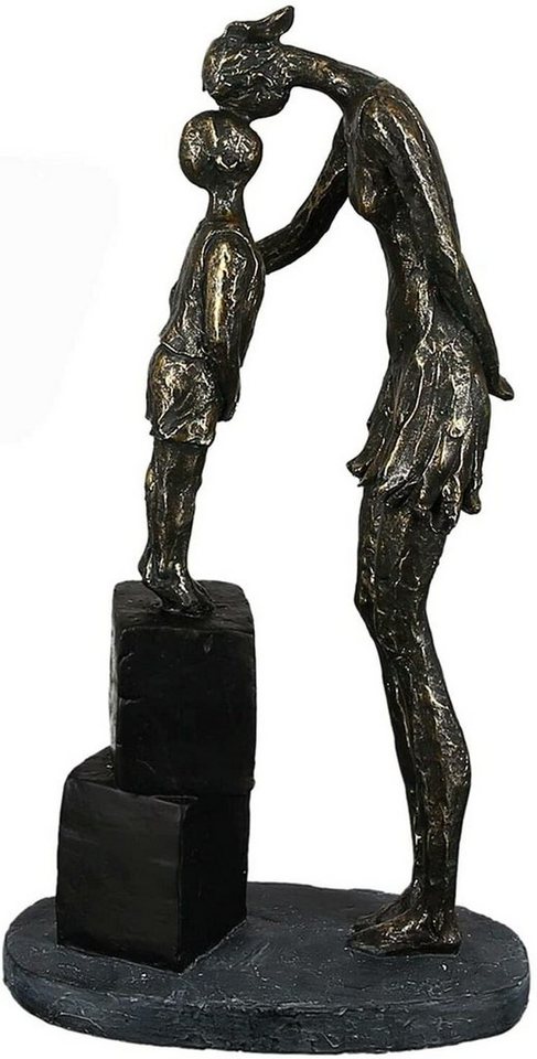 Brillibrum Dekofigur Skulptur Mutter mit Kind bronzefarben aus Polyresin Dekofigur Geborgenheit Statue Elternliebe Kindheit Geschwister Liebe von Brillibrum