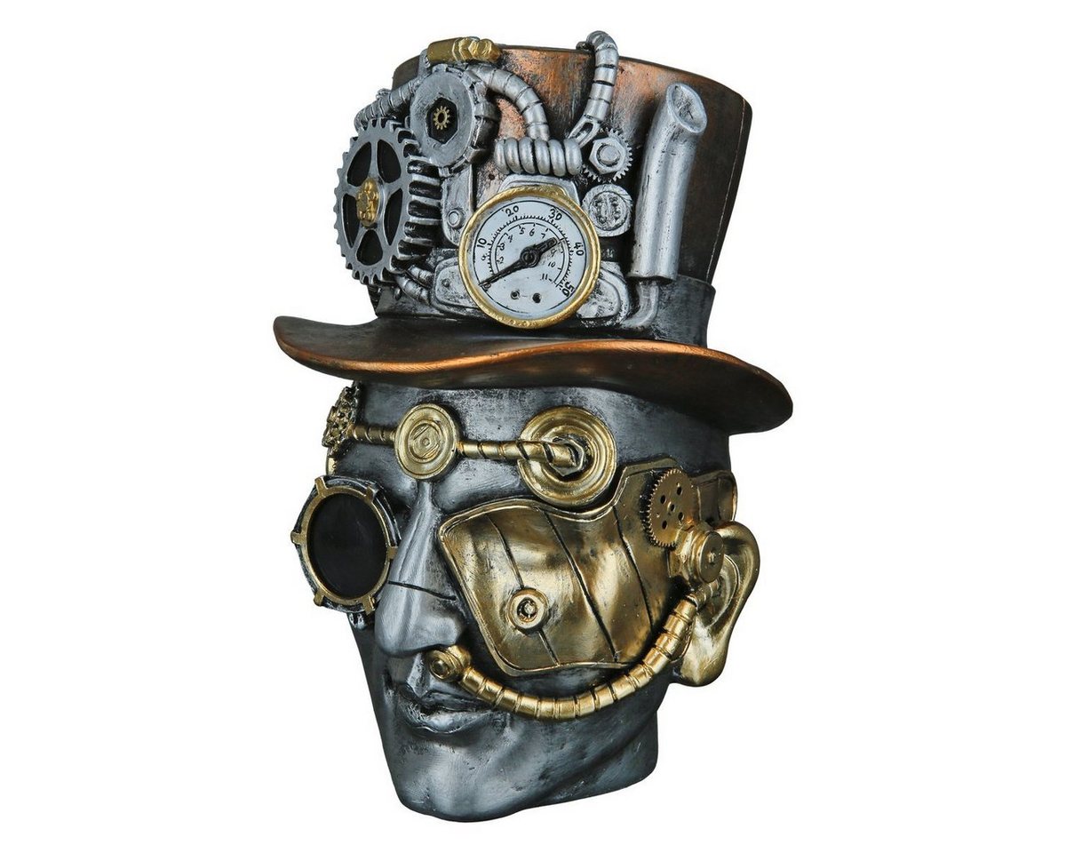 Brillibrum Dekofigur Zahnrad Design Steampunk Skulptur Polyresin Dekofigur Industrial von Brillibrum