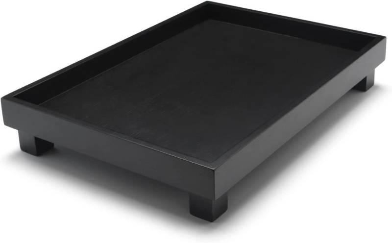 Brillibrum Dekotablett Tablett schwarz Serviertablett Holz Tablett rechteckig Holztablett von Brillibrum
