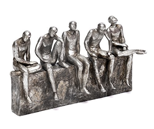 Brillibrum Design Abstrakte Skulptur Männer Antik-Stil Zeitloses Design Moderne Dekofigur Aus Polyresin Figur Menschen Silber Statue Dekorationt Kunst-Objekt von Brillibrum