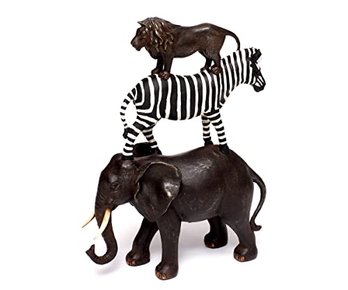 Brillibrum Design Deko Figur Elefant Löwe Zebra Afrika Skulptur im Kolonialstil Safari Wohnzimmer Dekoration Tierfigur von Brillibrum