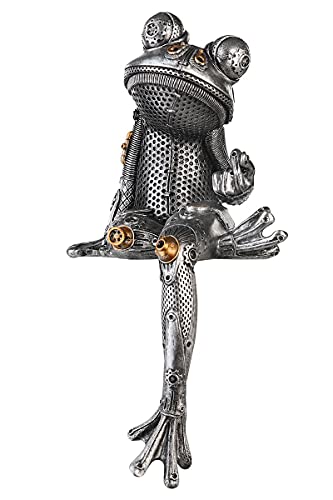 Brillibrum Design Figur Deko Frosch Mechanical Style Steampunk Kantenhocker Skulptur Zahnrad Dekoration Industrial Steam Punk Kunst Figur Frog (Frosch/Variante 7) von Brillibrum