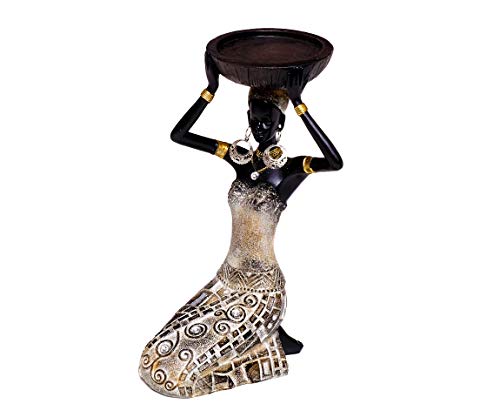 Brillibrum Design Dekofigur Afrikanerin mit Schale Teelichthalter Afrikanische Deko Leuchterfigur kniend Afrikanische Masai Zulu Frau Mädchen Statue Teelicht Brillibrum Design Dekofigur Afrikanerin mit Schale Teelichthalter Afrikanische Deko Leuchterfigur kniend Afrikanische Masai Zulu Frau Mädchen Statue Teelicht von Brillibrum