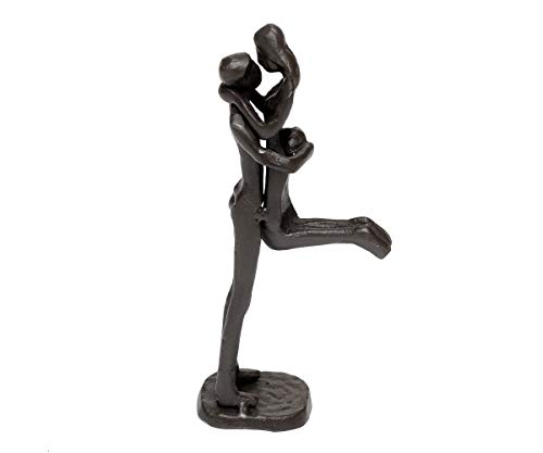Brillibrum Design Dekofigur Handmade Metallfigur Liebespaar aus Gusseisen kleine Paar Skulptur Umarmung Liebesgeschenk Herzlich 19 x 8 x 4,5 cm (Figur 4) von Brillibrum
