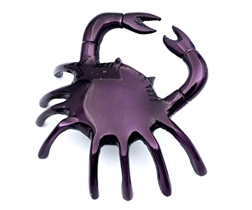 Brillibrum Design Dekofigur Krebs Metallfigur Meerestier Krabbe Silber Gold Krebsfigur Meer Stranddeko Schalentier (Ohne Gravur, Violett: 14x13x7cm) von Brillibrum