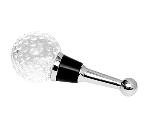 Brillibrum Design Glas Golfball Flaschenverschluss Weinverschluss Golfer Geschenkidee Champagner Stopfen aus Glas Wiederverwendbar (Variante 1) von Brillibrum