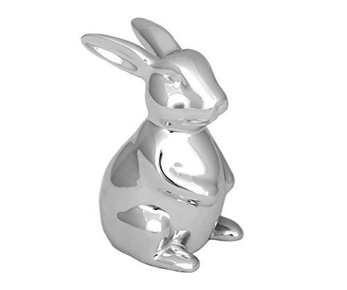 Brillibrum Design Hasen Figur versilbert Osterhasen Deko Häschen in Silber kleine Dekofigur Papa Mama Kind Hase stehend (Variante 3) von Brillibrum