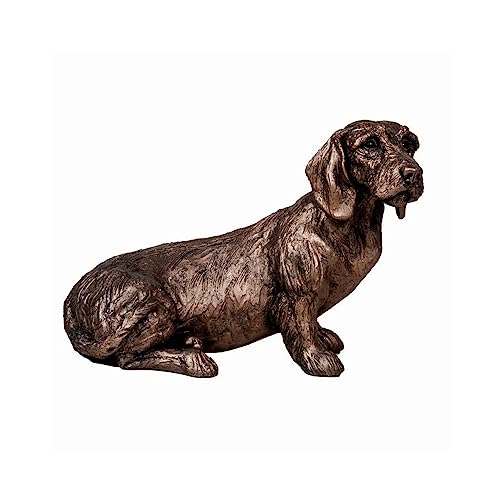 Brillibrum Design Hundefigur Deko Dackel Figur aus Kunstharz mit Bronzepulver Handmade Dachsbracke Hunde Skulpturen (Variante 6) von Brillibrum