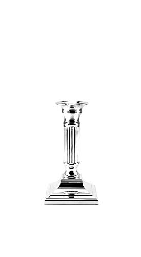 Brillibrum Design Kerzenständer Versilbert Für Stabkerzen Kerzenleuchter Silber Eckig Kerzenhalter 15 cm von Brillibrum