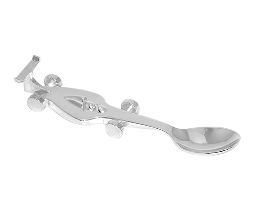 Brillibrum Design Kinderlöffel Rennwagen für Kinder Metall Kinderbesteck versilbert Sportwagen Löffel Baby Gravur Taufgeschenk ESS Hilfe Baby (Rennwagen ohne Gravur) von Brillibrum
