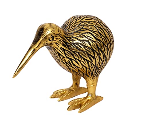 Brillibrum Design Kiwi Tier Deko Figur Vogel Australien Tierfigur Nationalsymbol von Neuseeland Glücksbringer Animal Kiwi Deko Skulptur, Größen Name: 9x9x12cm (HxBxT), Material: Gold-Schwarz von Brillibrum