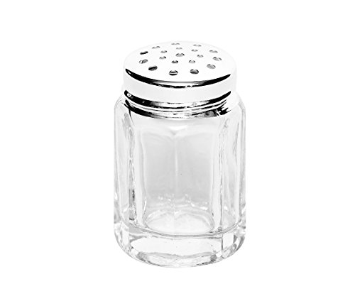 Brillibrum Design Mini Salzstreuer Glas Feinsilber Ministreuer Universalstreuer Gewürz Pfefferstreuer (8-Eckig, 1 Streuer ohne Tablett) von Brillibrum