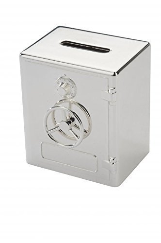 Brillibrum Design Spardose versilbert anlaufgeschützt Safe Sparschwein Silber Banktresor in Silber Geldose Tresor als Geschenkidee von Brillibrum
