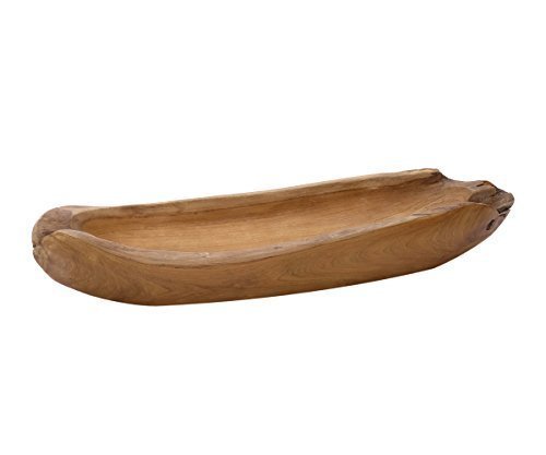 Brillibrum Design Teakholz exklusive Dekoschale aus einem Stück Teak Schale Natur Holzschale Handarbeit unbehandelt von Brillibrum