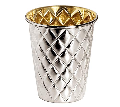 Brillibrum Design Trinkbecher versilbert innen Goldoptik Silberbecher hält Getränke länger kühl Geschenkidee Becher Silber poliert (Raute, 9 cm, Ohne Gravur) von Brillibrum