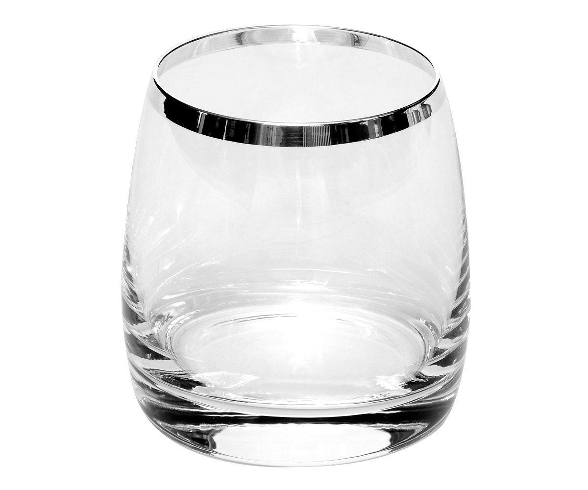 Brillibrum Glas Edle Wassergläser mit 1000er Feinsilber Rand Kristallglas mit Echtsilber Trinkglas für Wasser Saft & Kaltgetränke von Brillibrum